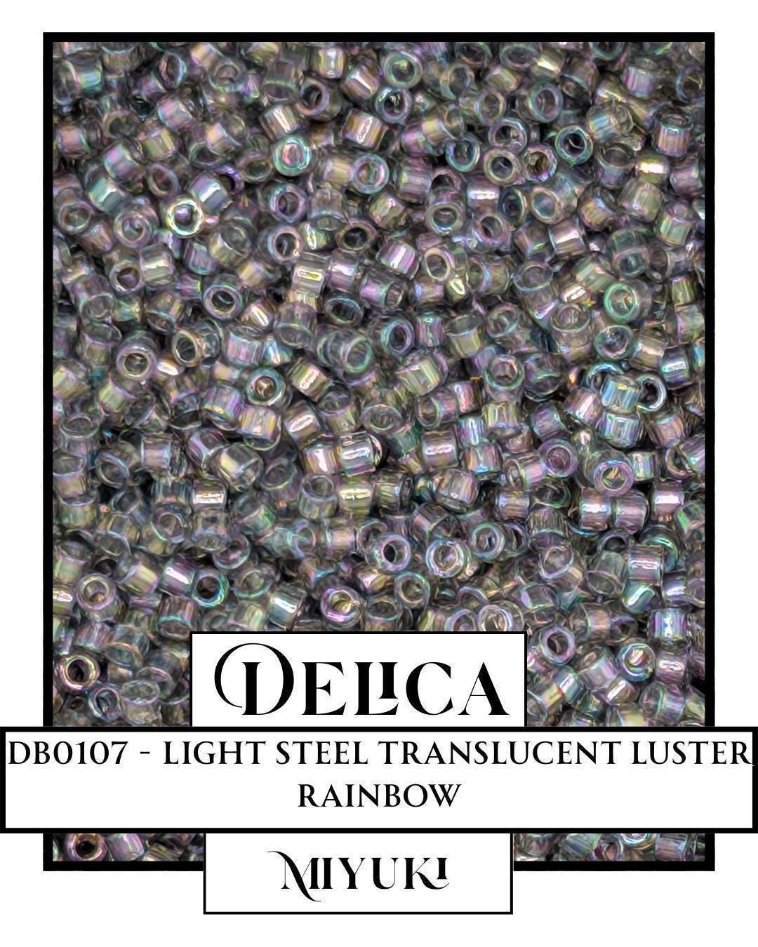 DB0107-Miyuki Delica 11/0:Light Steel T/L/R (7 gram pkg ~1400 Pcs)