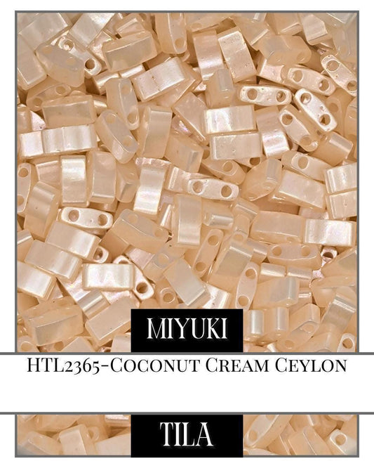 HTL2365-Miyuki Tila Beads:Coconut Cream C (7.5g pkg)