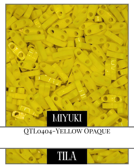 QTL0404-Miyuki Quarter Tila Beads:Yellow O (7.5g pkg)