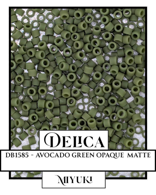 DB1585-Miyuki Delica 11/0:Avocado Green O/MA (7 gram pkg ~1400 Pcs)