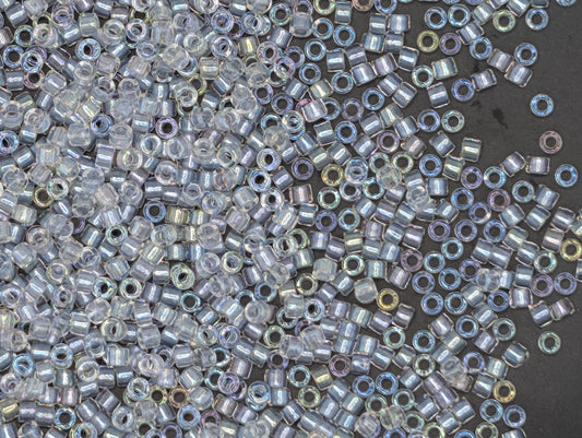DB1677-Miyuki Delica 11/0:Crystal/Silver Smoke T/ICL/P (7 gram pkg ~1400 Pcs)