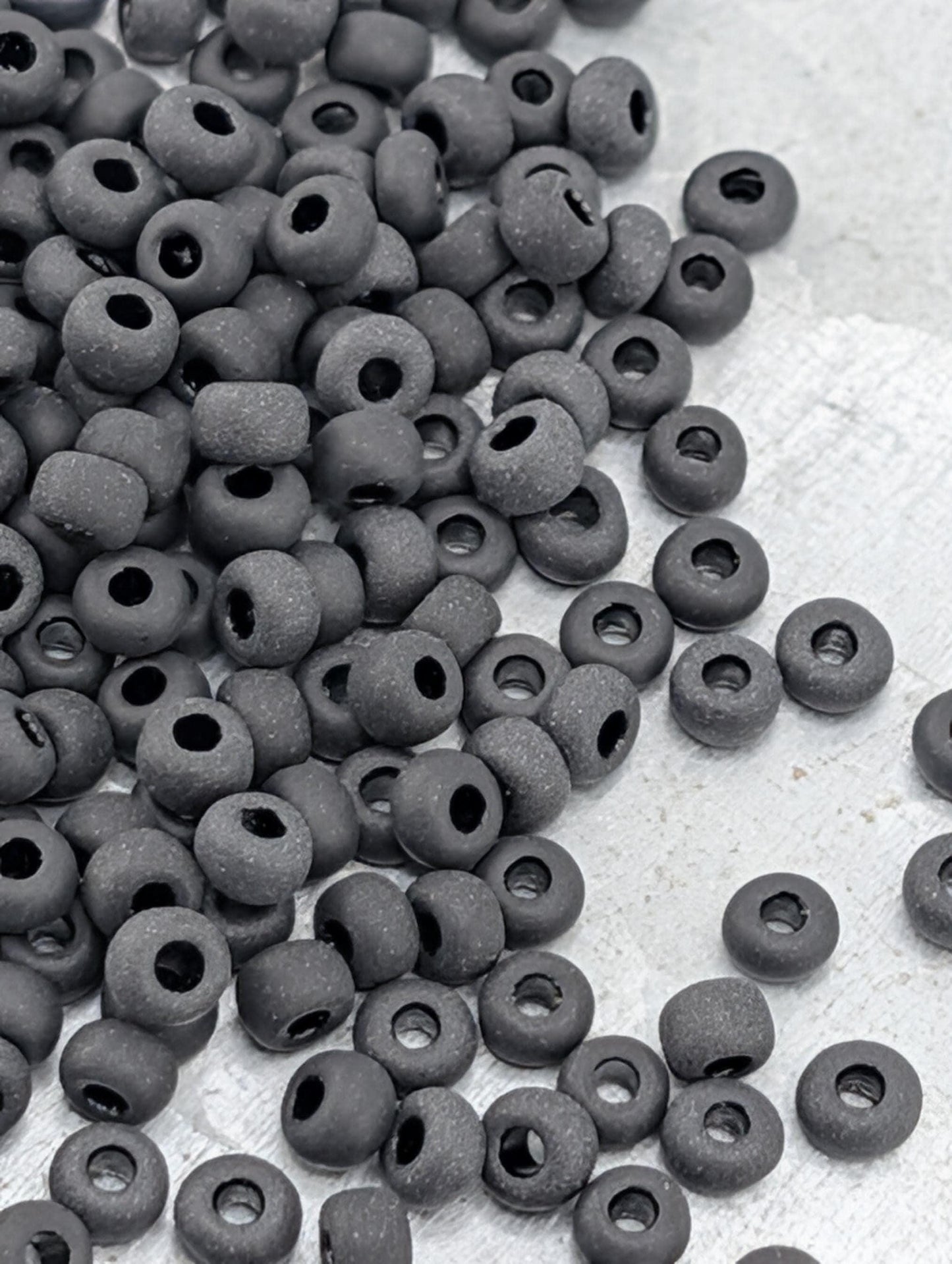 Opaque Frosted Black | Preciosa Ornela Seed Beads | Size 8/0 | 15g Pkg ~630 pcs