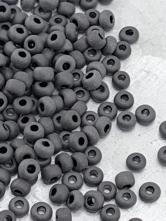 Opaque Frosted Black | Preciosa Ornela Seed Beads | Size 8/0 | 15g Pkg ~630 pcs