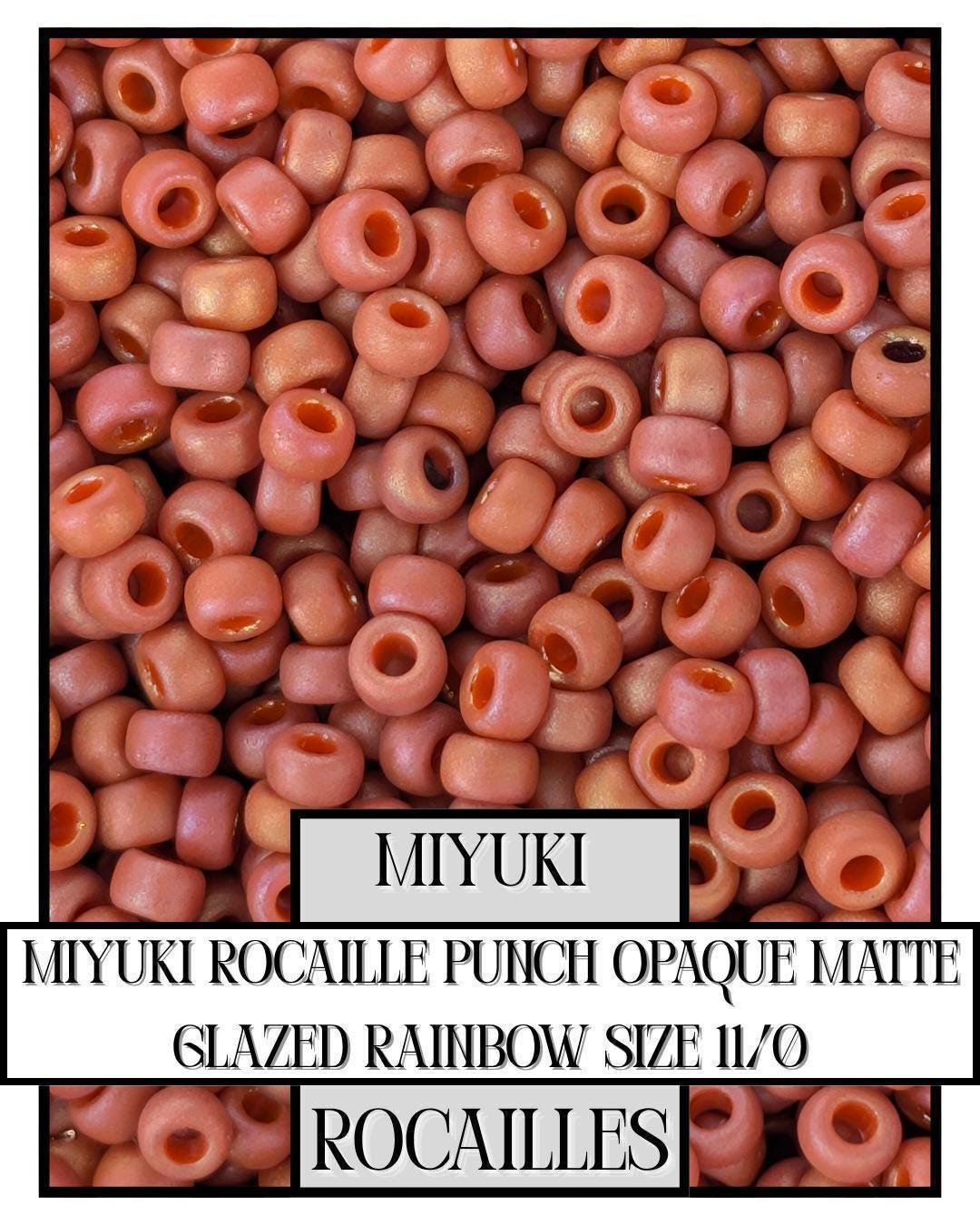 Miyuki Rocaille Beads: Punch Opaque Matte Glazed Rainbow, Size 11/0