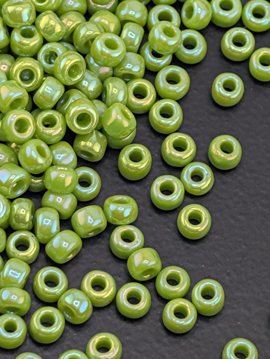5038SB Frosted Rainbow Lime Seed Beads: Japanese Boho Spacer Beads
