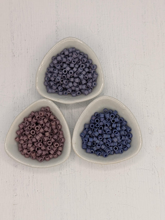3 Miyuki Delica Size 11/0 Seed Bead Set: Matte Glazed Japanese Glass Seed Beads 7g of ea. color (~1400 beads per 7g)