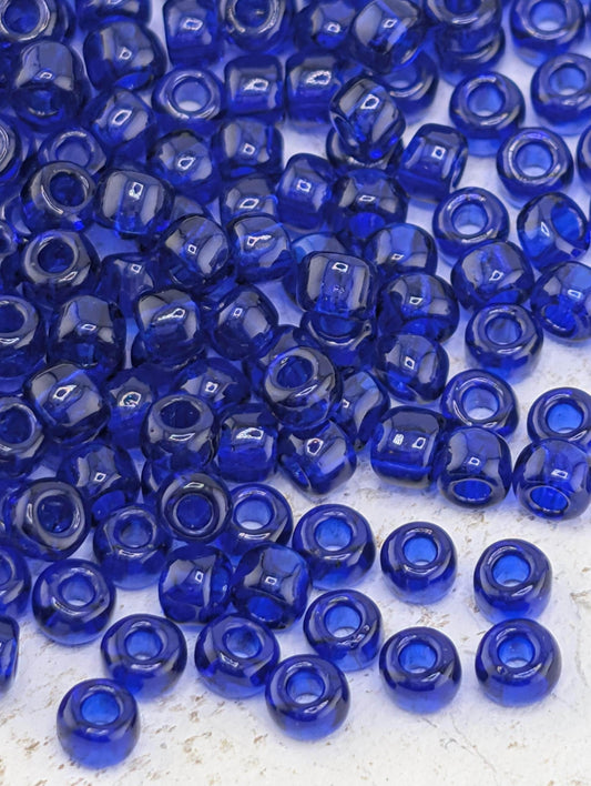 4448SB Cobalt Blue Japanese Seed Beads: Transparent Frosted Glass, DIY Jewelry Making