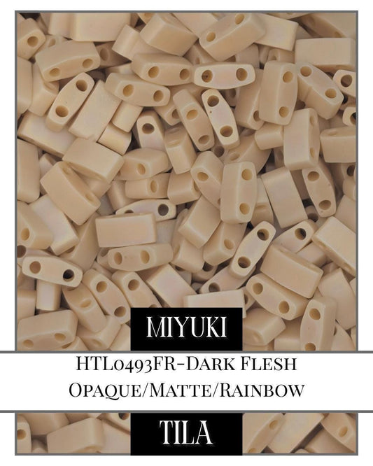 HTL0493FR-Miyuki Tila Beads:Dark Flesh O/MA/R (7.5g pkg)