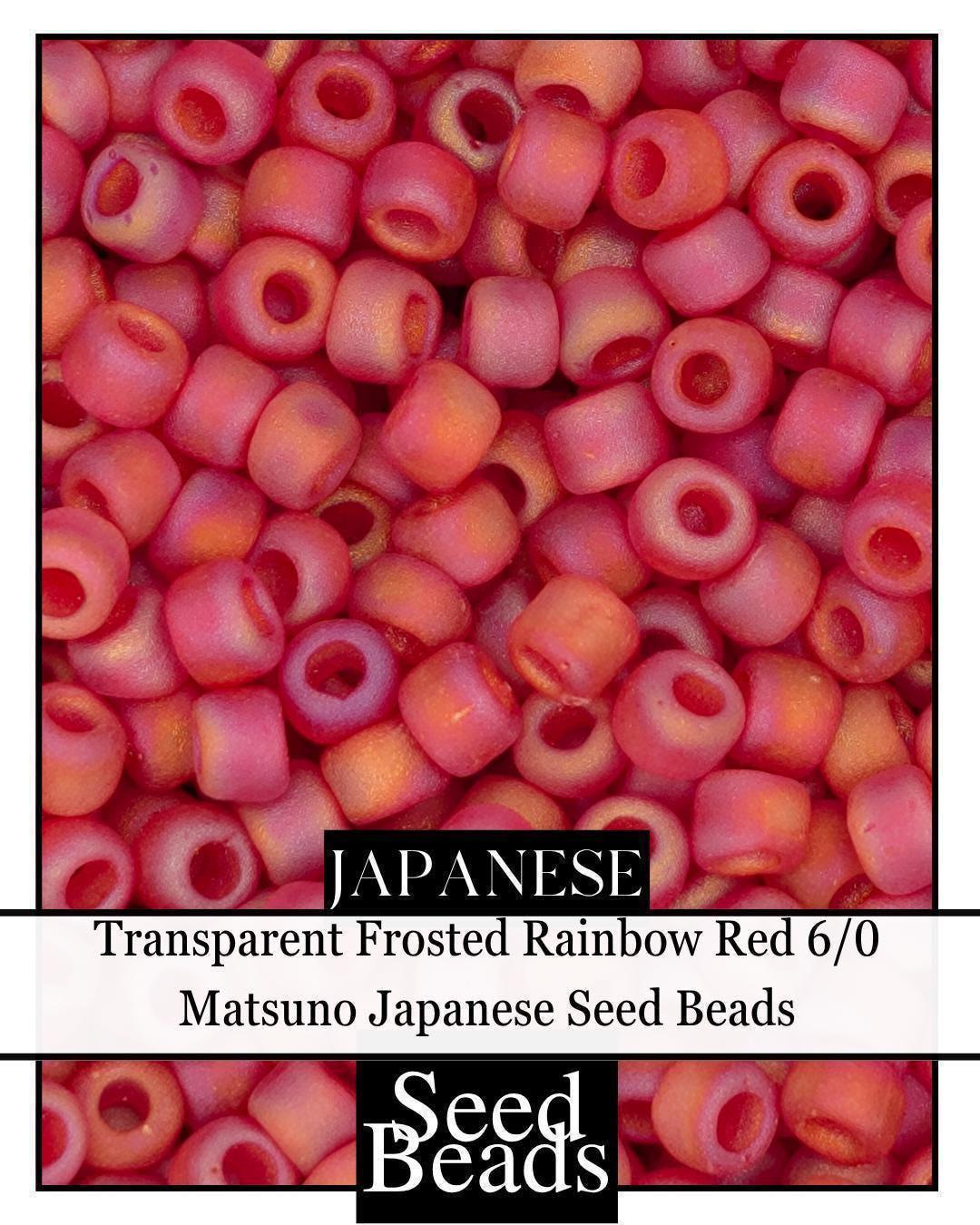 5932SB Transparent Frosted Rainbow Red 6/0 (15g Pkg)