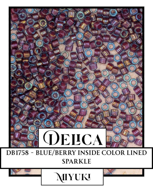 DB1758-Miyuki Delica 11/0:Blue/Berry ICL*/R (7 gram pkg ~1400 Pcs)