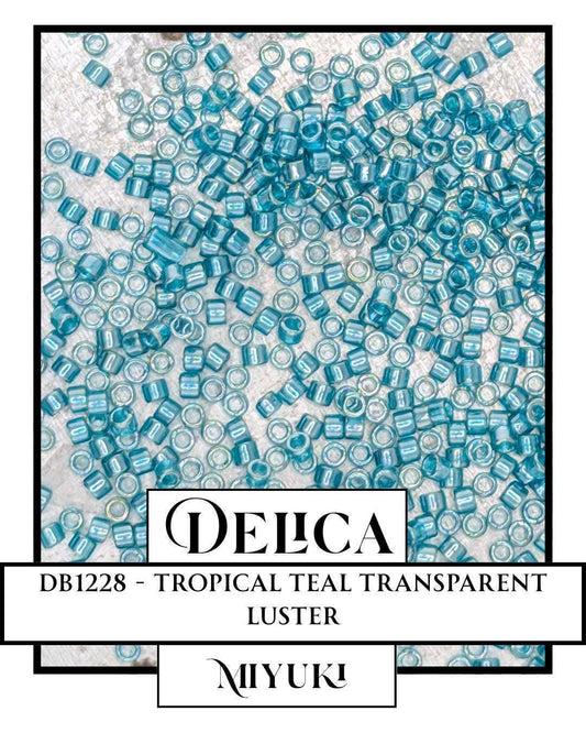 DB1228-Miyuki Delica 11/0:Tropical Teal T/L (7 gram pkg ~1400 Pcs)