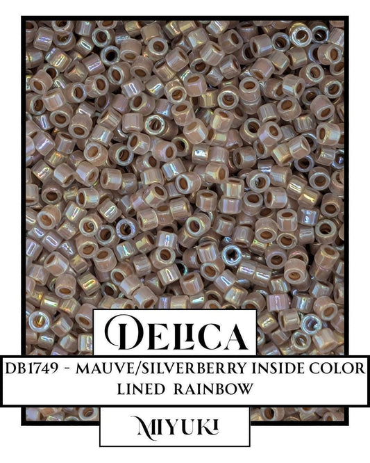 DB1749-Miyuki Delica 11/0:Mauve/Silverberry ICL/R (7 gram pkg ~1400 Pcs)