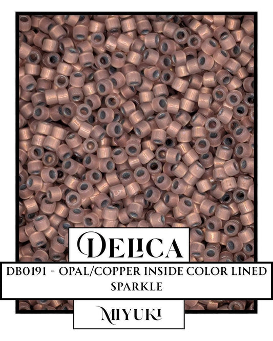 DB0191-Miyuki Delica 11/0:Opal/Copper ICL (7 gram pkg ~1400 Pcs)