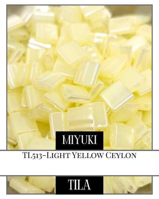 TL0513-Miyuki Tila Beads:Lt. Yellow C (7.5g pkg)