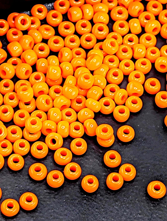 Opaque Dark Orange | Preciosa Ornela Seed Beads | Size 8/0 | 15g Pkg ~630 pcs