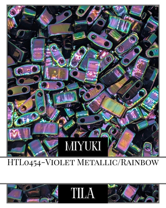 HTL0454-Miyuki Tila Beads:Violet M/R (7.5g pkg)