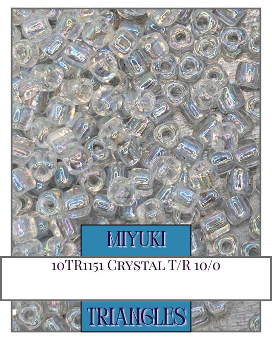 10TR1151-Miyuki Triangle Beads:Crystal T/R (10g pkg)