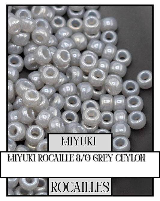 8-0526 Miyuki Rocaille 8/0 | Grey Ceylon 20g
