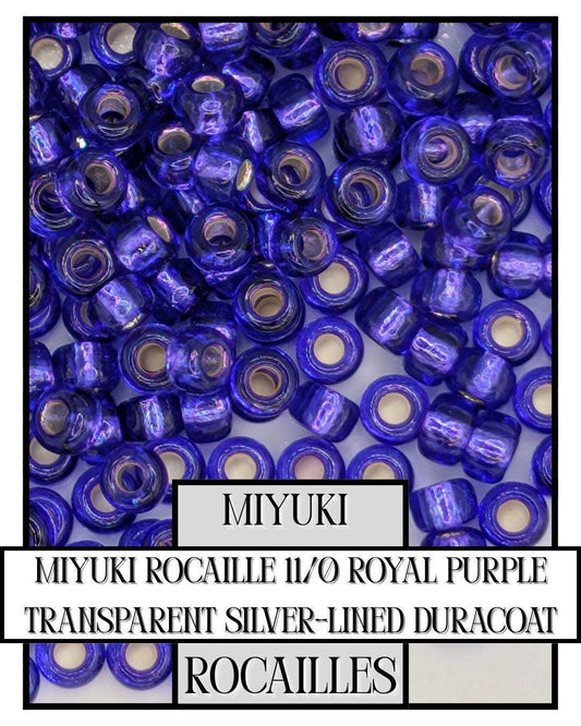 11-1446 Miyuki Rocailles 11/0 | Royal Purple Translucent Silver-Lined (D) 20g