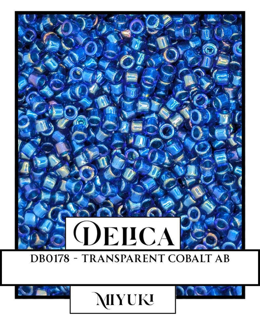 DB0178-Miyuki Delica 11/0:Transparent Cobalt AB  (7 gram pkg ~1400 Pcs)