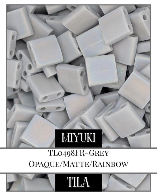 TL0498FR-Miyuki Tila Beads:Grey O/MA/R (7.5g pkg)