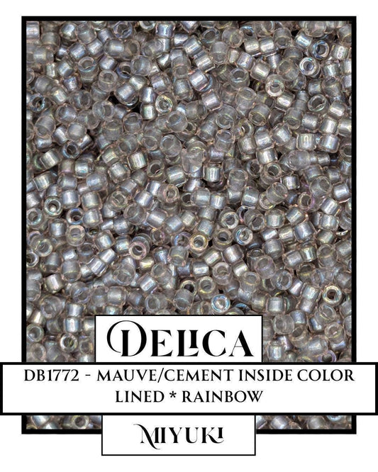 DB1772-Miyuki Delica 11/0:Mauve/Cement ICL*/R (7 gram pkg ~1400 Pcs)