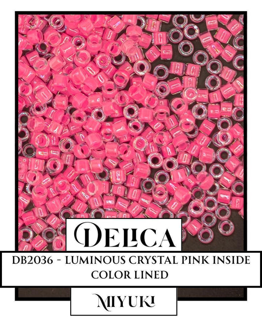 DB2036-Miyuki Delica 11/0:Luminous Crystal Pink ICL (7 gram pkg ~1400 Pcs)