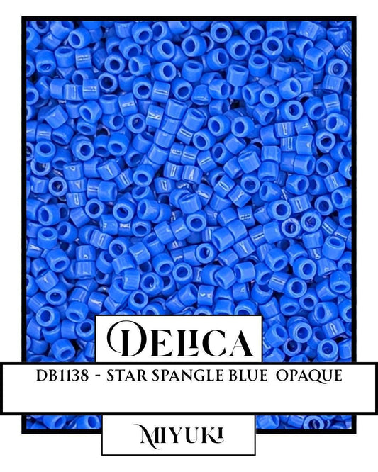 DB1138-Miyuki Delica 11/0:Star Spangle Blue  O (7 gram pkg ~1400 Pcs)