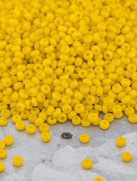 Opaque Canary Yellow  | Preciosa Ornela Seed Beads | Size 10/0 | 15g Pkg  ~1425 pcs