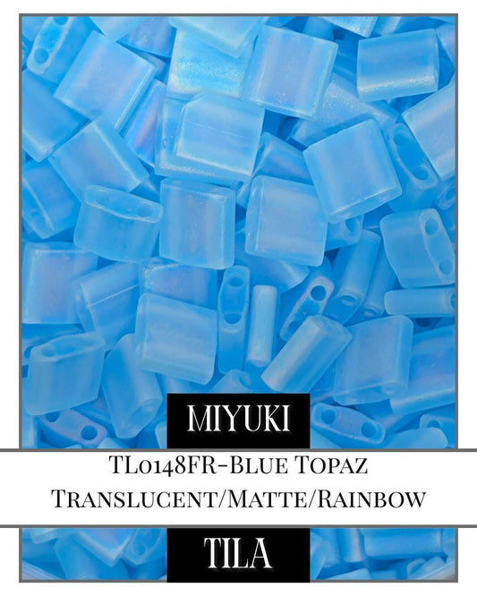 TL0148FR-Miyuki Tila Beads:Blue Topaz T/MA/R (7.5g pkg)