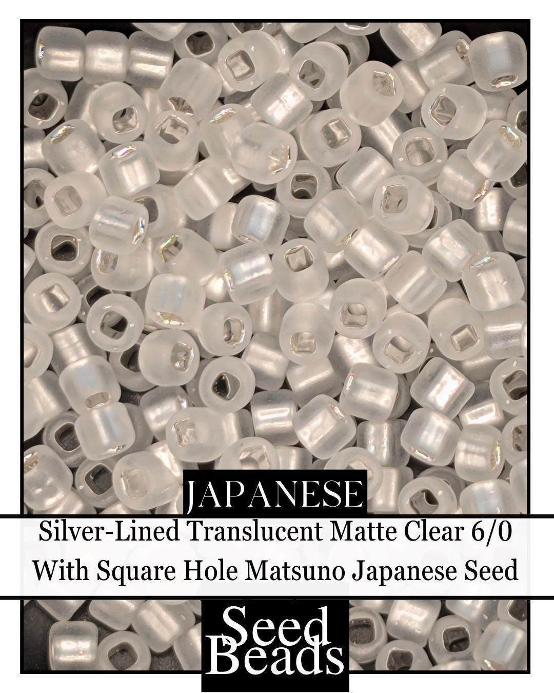 5749SB Silver-Lined Translucent Matte Clear 6/0 With Square Hole (15g Pkg)