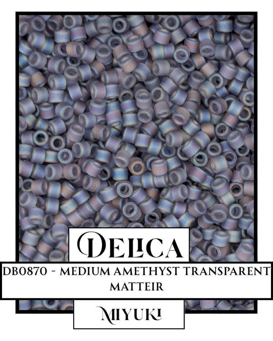 DB0870-Miyuki Delica 11/0:Medium Amethyst T/MA/R (7 gram pkg ~1400 Pcs)