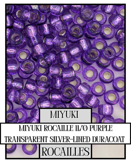 11-1344 Miyuki Rocailles 11/0 | Purple Translucent Silver-Lined (D) 20g
