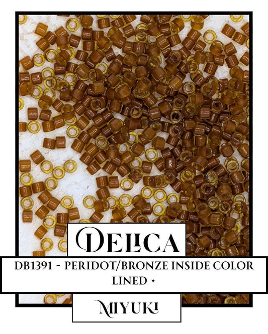 DB1391-Miyuki Delica 11/0:Peridot/Bronze ICL* (7 gram pkg ~1400 Pcs)