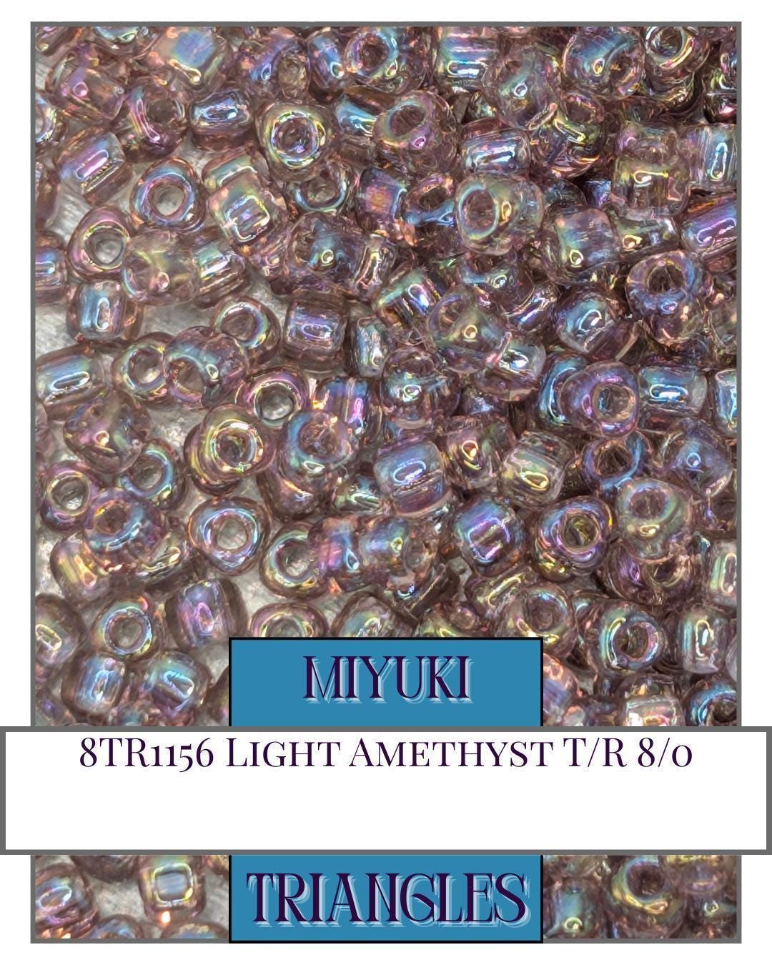 8TR1156-Miyuki Triangle Beads:Light Amethyst T/R (10g pkg)