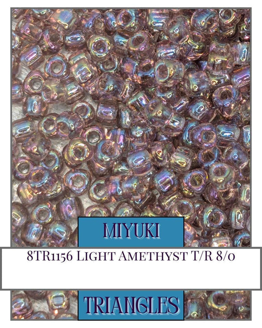 8TR1156-Miyuki Triangle Beads:Light Amethyst T/R (10g pkg)