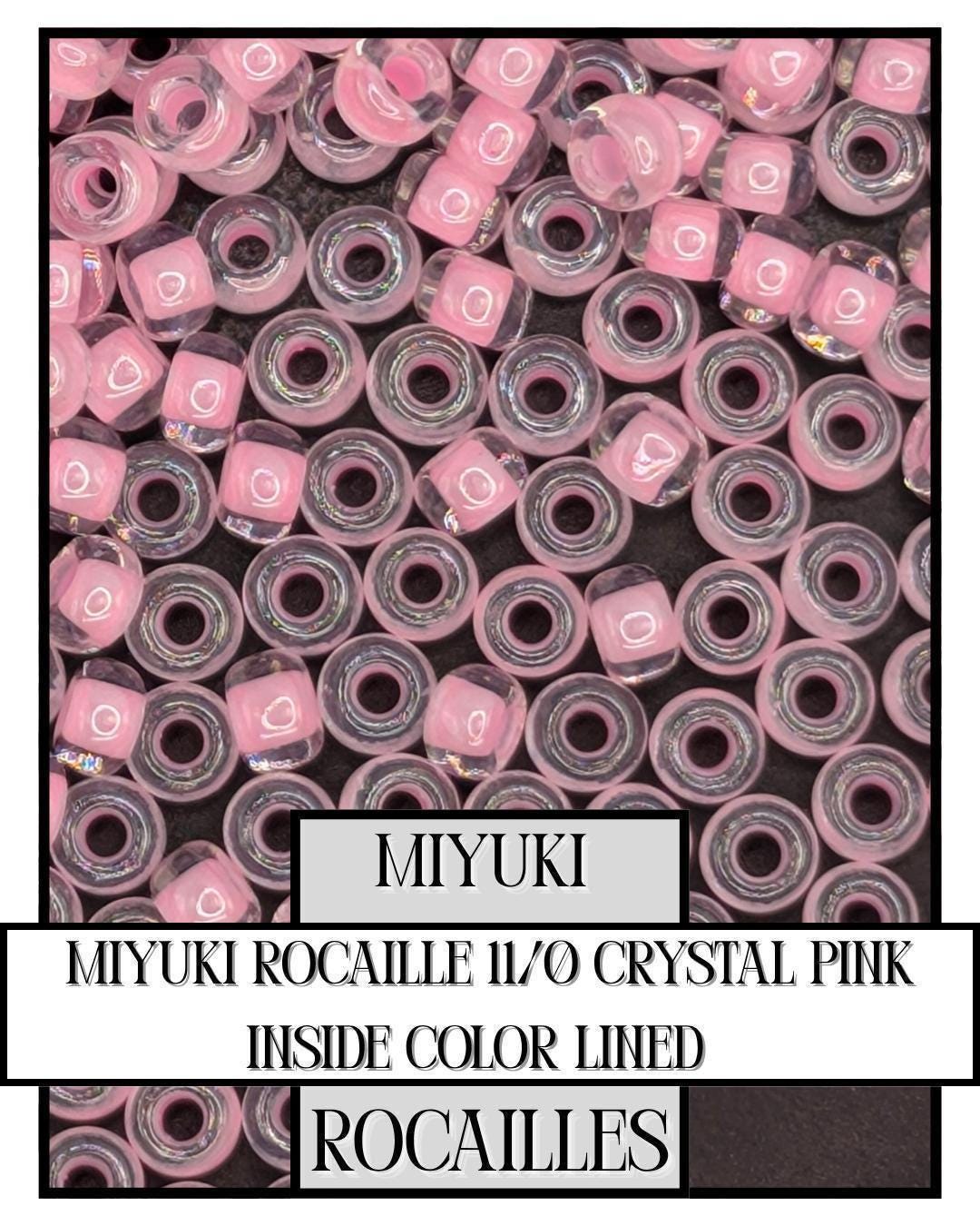 11-0207 Miyuki Rocaille 11/0 | Crystal/Pink Inside Color Lined 20g