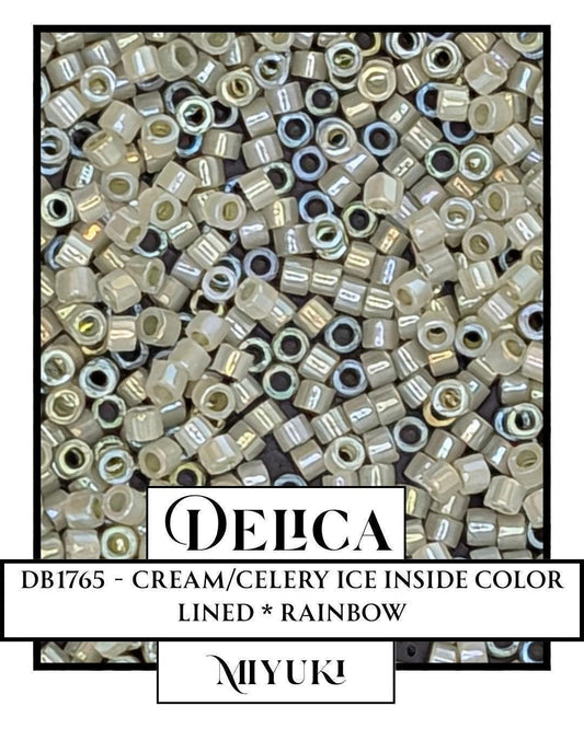 DB1765-Miyuki Delica 11/0:Cream/Celery Ice ICL*/R (7 gram pkg ~1400 Pcs)