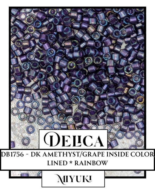 DB1756-Miyuki Delica 11/0:Dk Amethyst/Grape ICL*/R (7 gram pkg ~1400 Pcs)