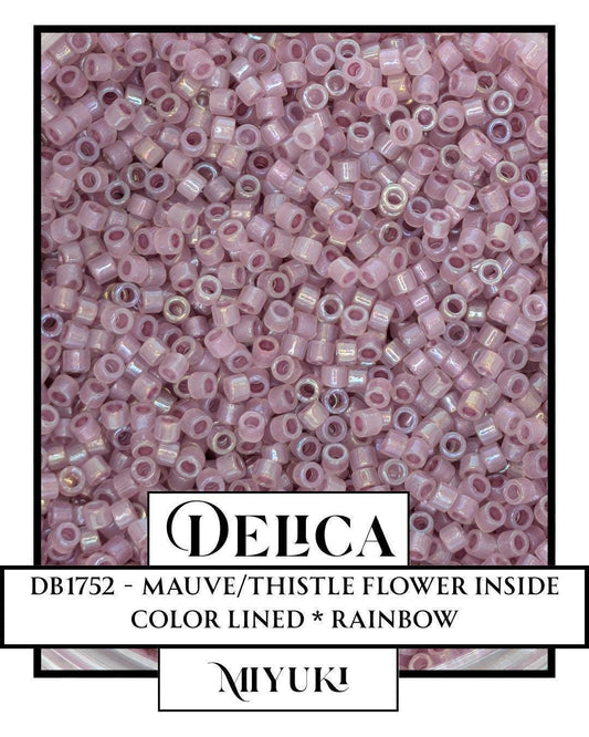 DB1752-Miyuki Delica 11/0:Mauve/Thistle Flower ICL*/R (7 gram pkg ~1400 Pcs)