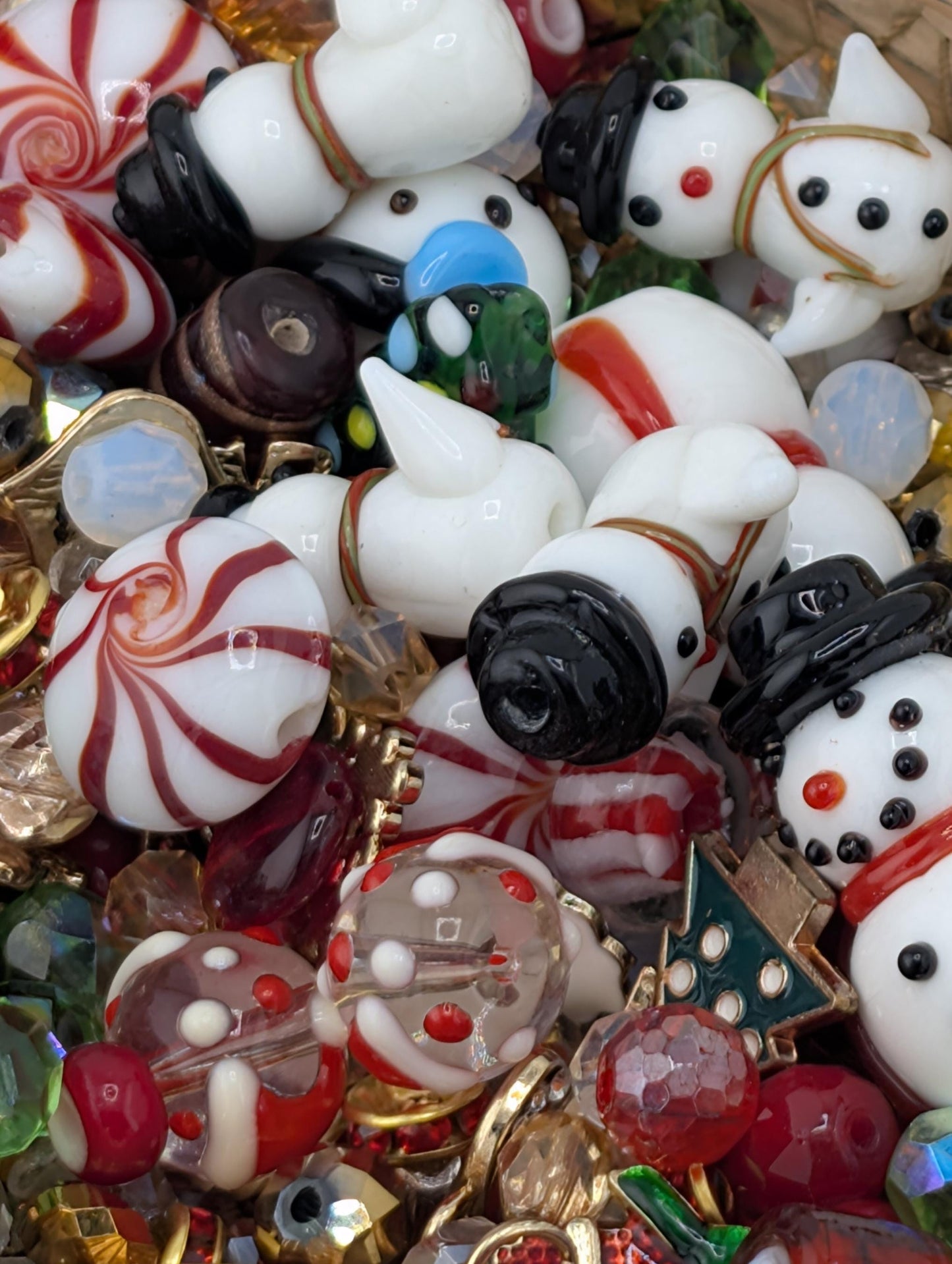 Christmas Glass Bead & Charm Soup: ALL GLASS DIY Jewelry Making Supplies (30g Pkg)