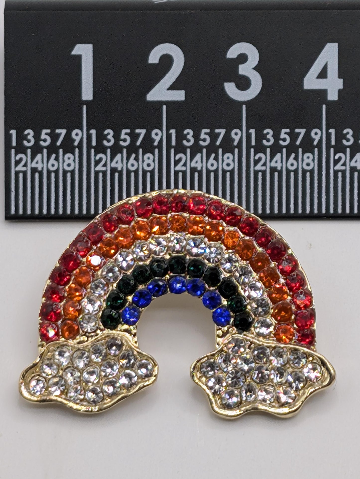 Colorful Rhinestone Rainbow  for DIY Bag Charm Pin Accessory or Pendant Brooch
