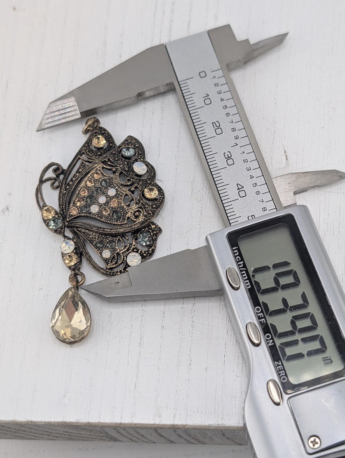 Bronze Butterfly  Goth Ornate Focal Pendant Bag Charm