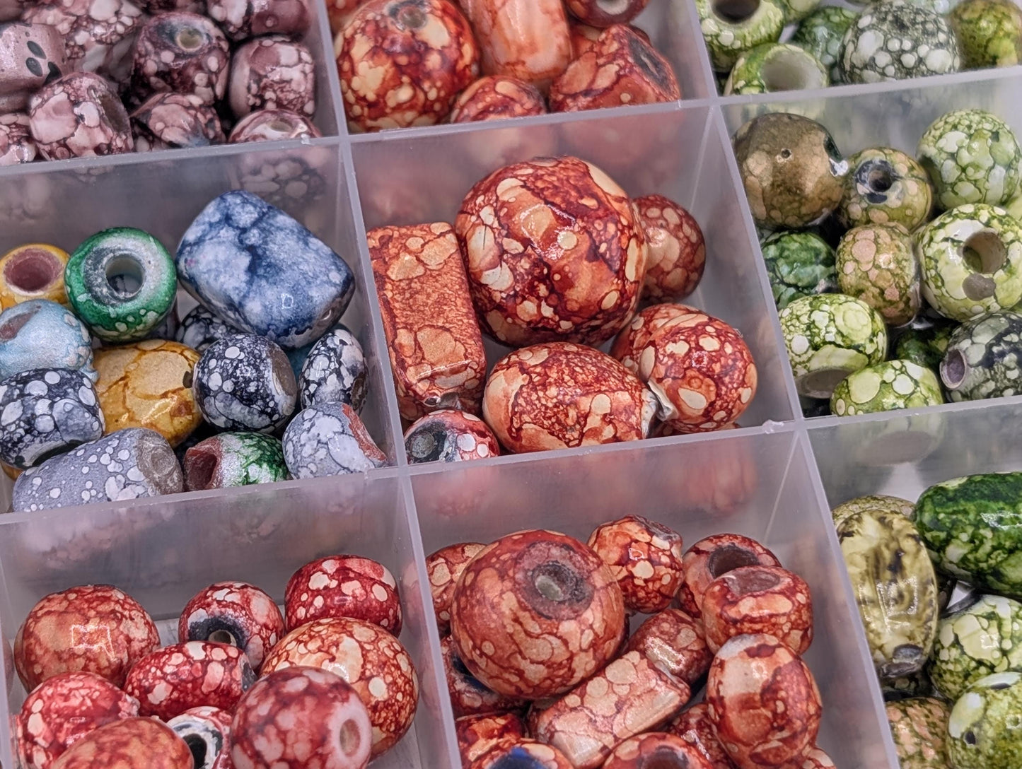 Assorted Glass Marbled Beads
