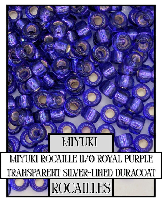 11-1446 Miyuki Rocailles 11/0 | Royal Purple Translucent Silver-Lined (D) 20g