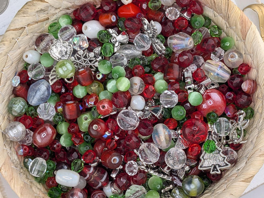 Exclusive "Twilight Garden" Bead Mix - Amethyst & Emerald Jewel Tone Glass Mix 56g