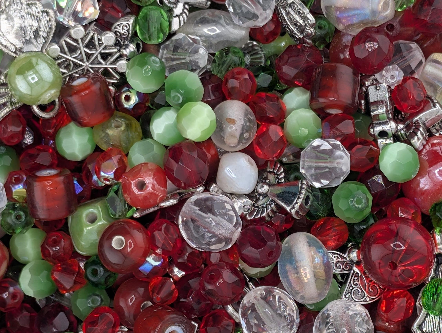 Exclusive "Twilight Garden" Bead Mix - Amethyst & Emerald Jewel Tone Glass Mix 56g