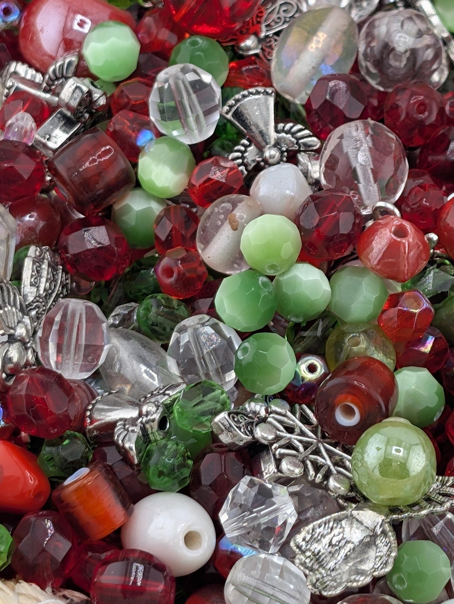 Exclusive "Twilight Garden" Bead Mix - Amethyst & Emerald Jewel Tone Glass Mix 56g