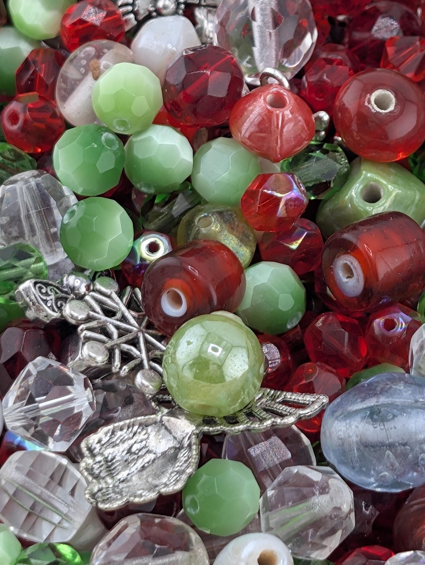 Exclusive "Twilight Garden" Bead Mix - Amethyst & Emerald Jewel Tone Glass Mix 56g