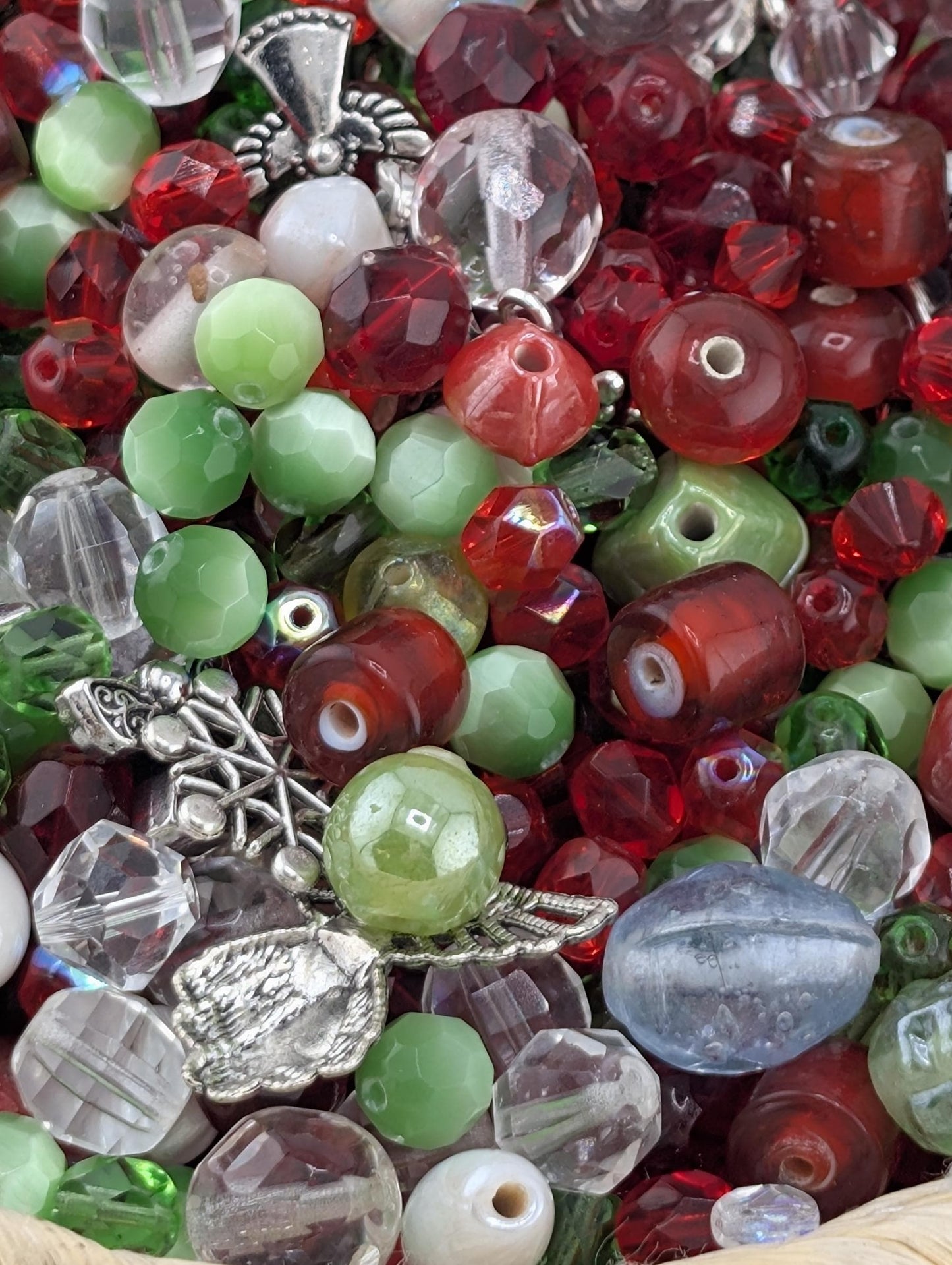 Exclusive "Twilight Garden" Bead Mix - Amethyst & Emerald Jewel Tone Glass Mix 56g